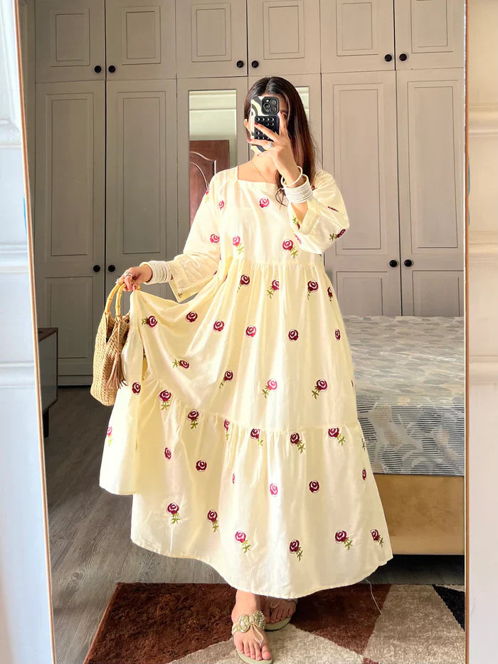 Lemira - Long Embroidered Frock