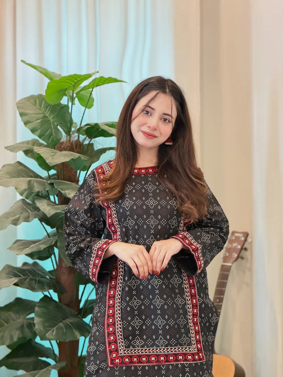 Ajrak Embroided 2pc