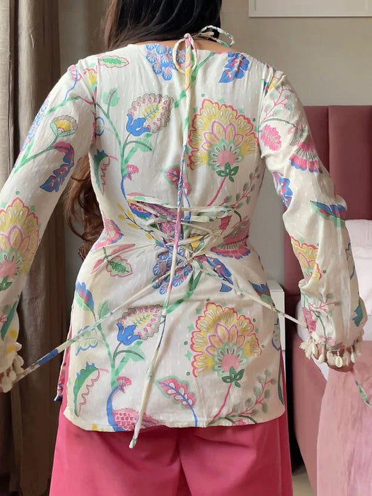 2PC- Pink Farshi shalwar co-ord-set
