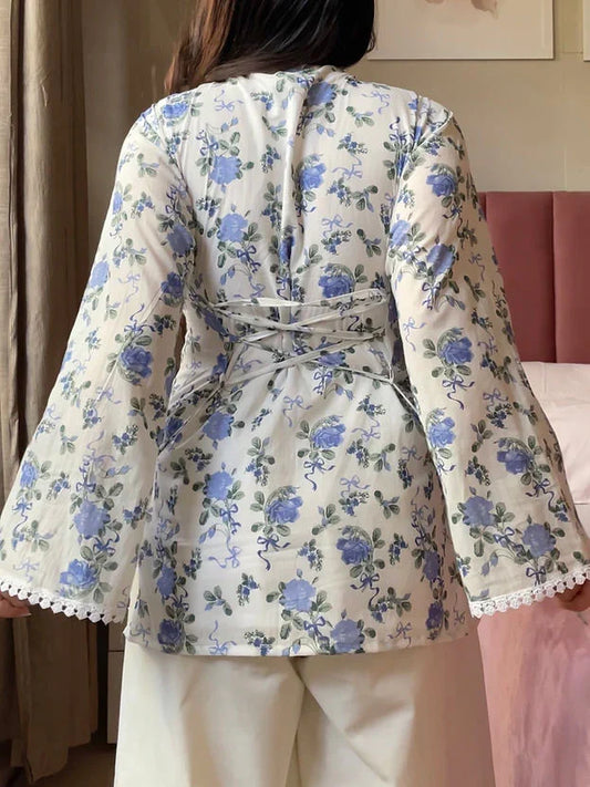 2PC- Blue Floral co-ord-set