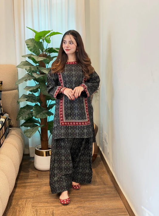 Ajrak Embroided 2pc
