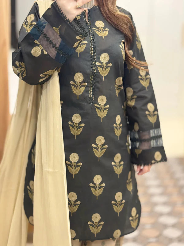 Lawn Printed Dress With farshi Shalwar