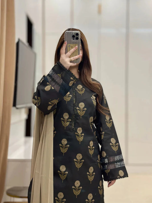 Lawn Printed Dress With farshi Shalwar