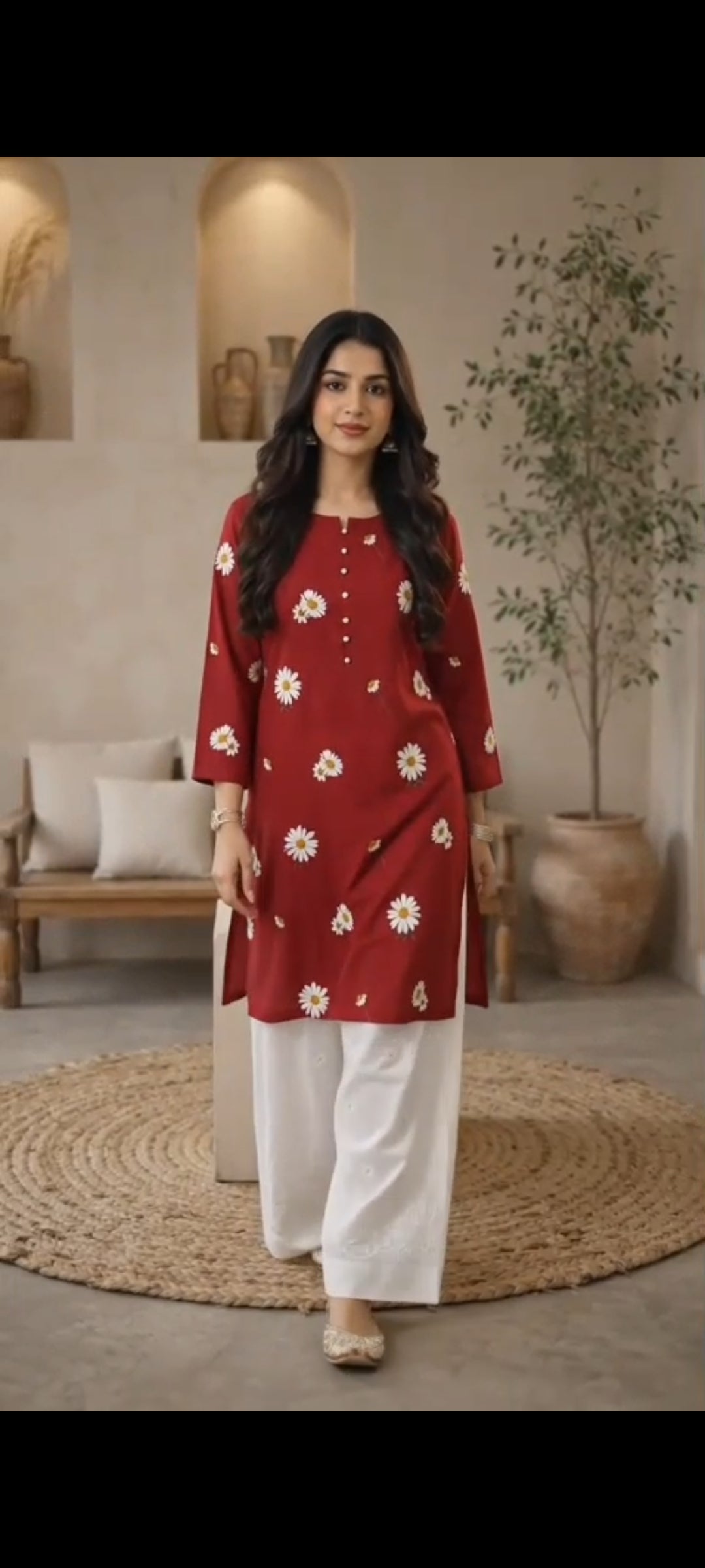 Blush Blossom 2 PC` Mehroon