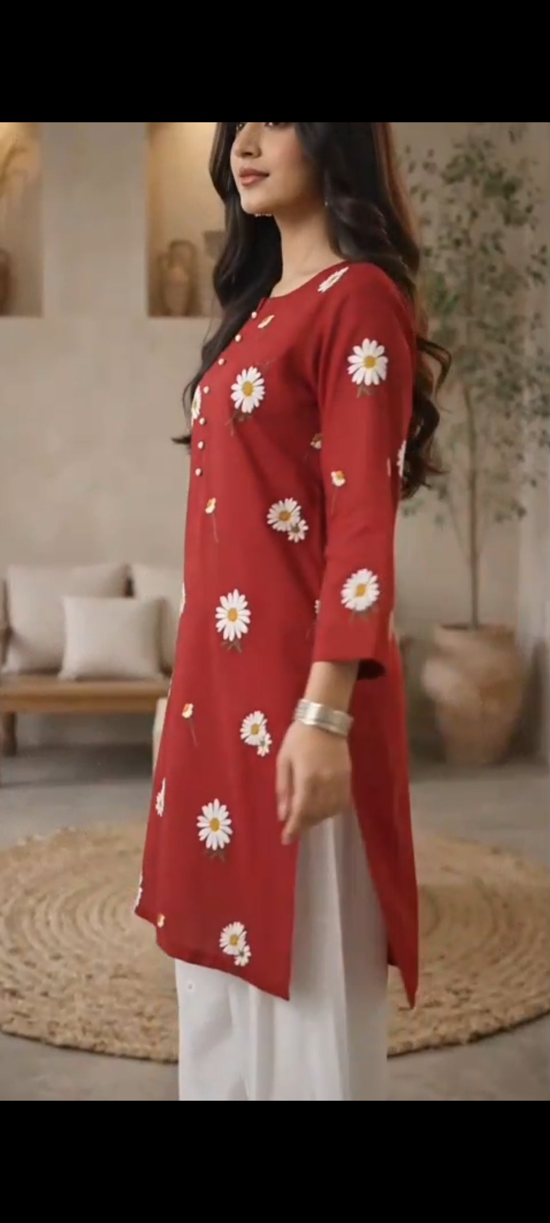 Blush Blossom 2 PC` Mehroon