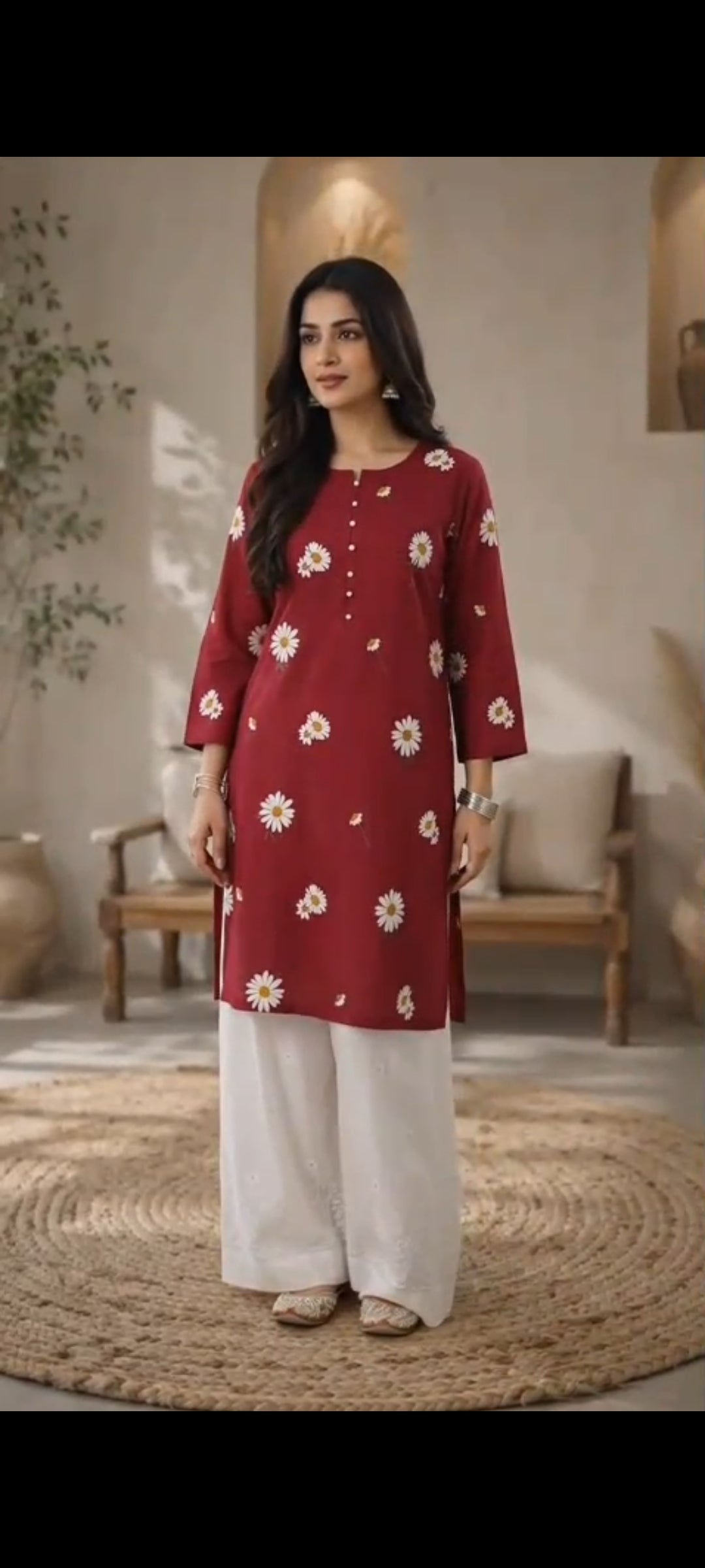 Blush Blossom 2 PC` Mehroon