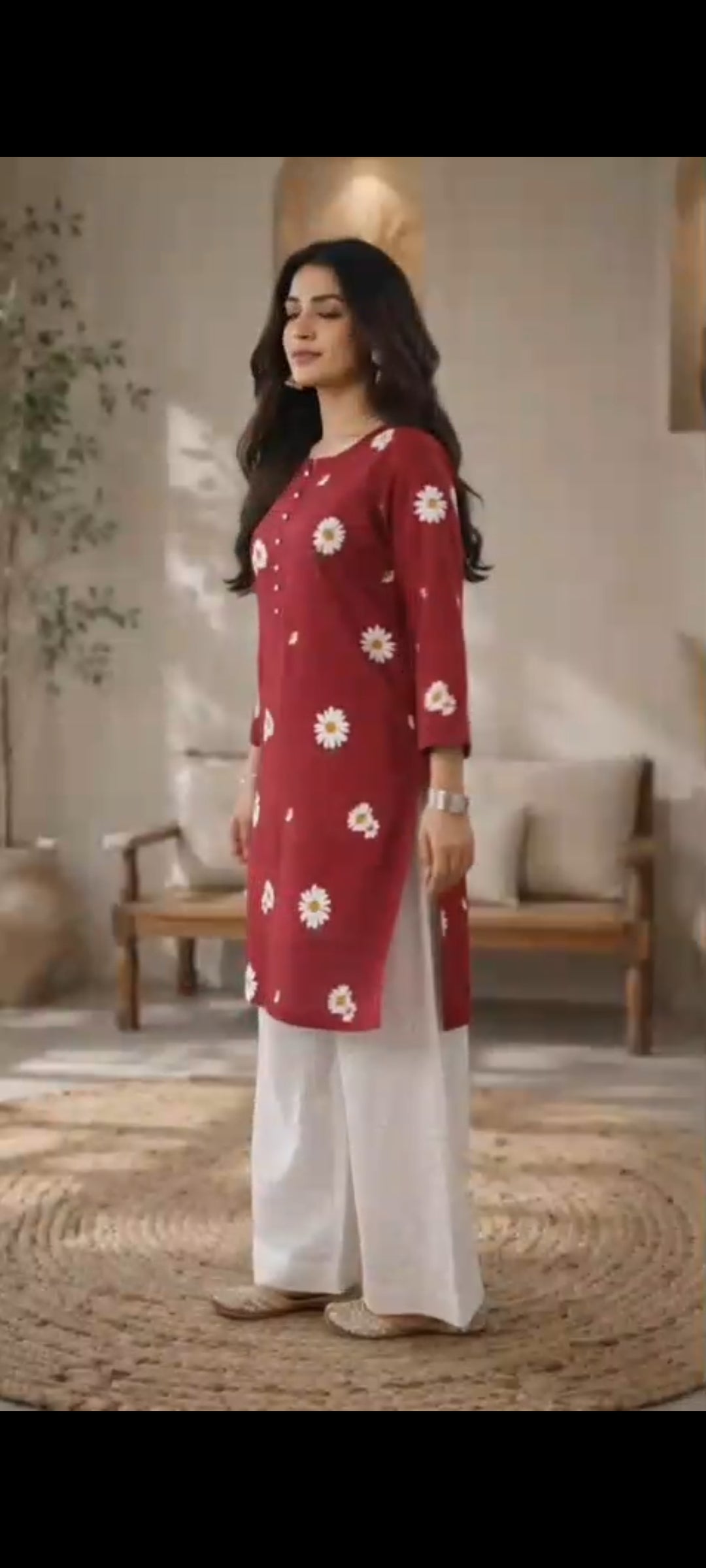 Blush Blossom 2 PC` Mehroon