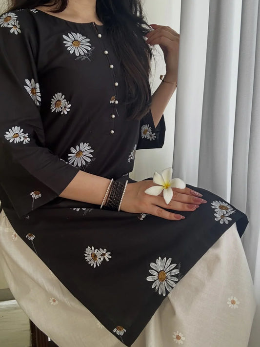 Blush Blossom 2 PC` Black
